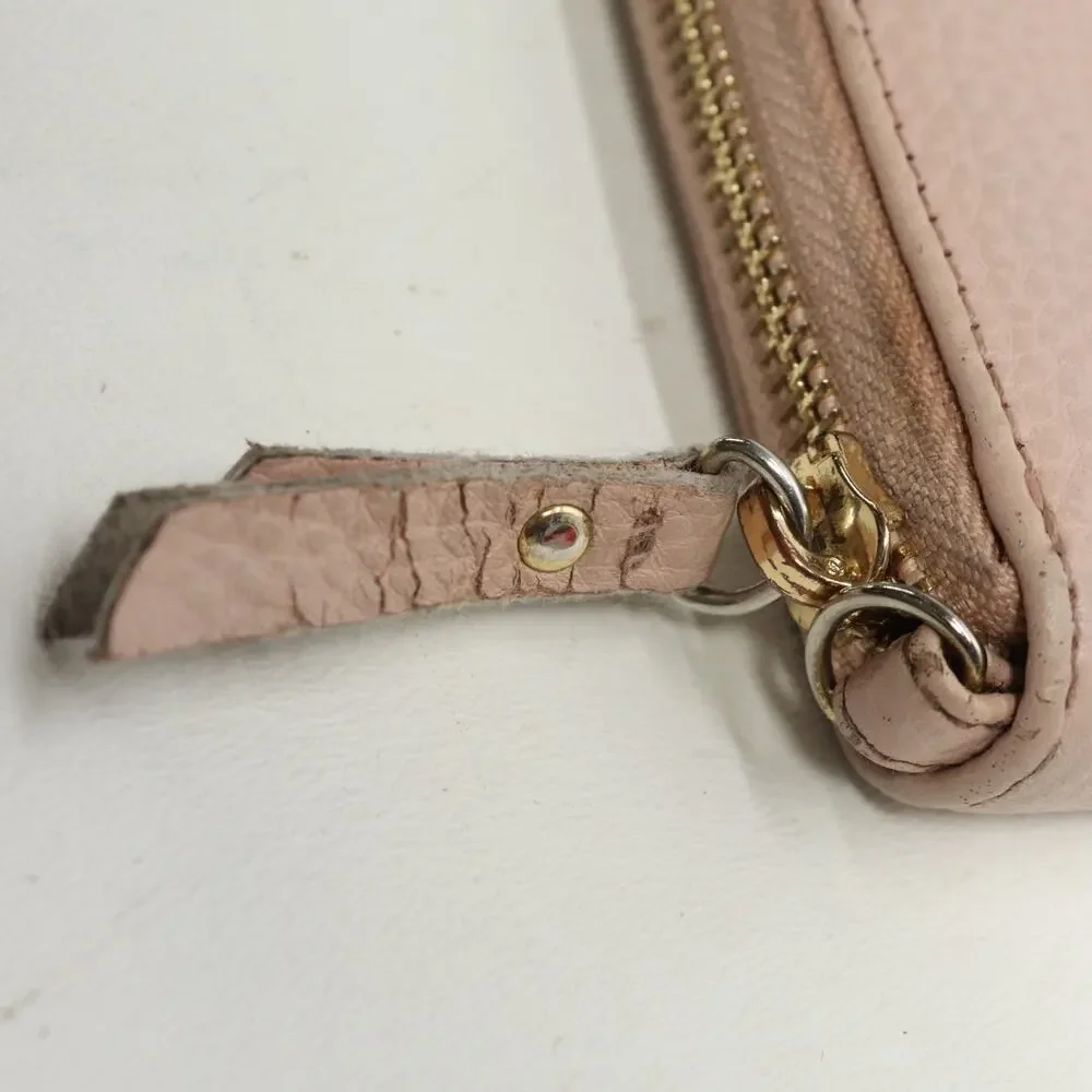 Anne Klein Pink Blush Wallet Clutch Pebbled Zip Around Accordina Cards Cash